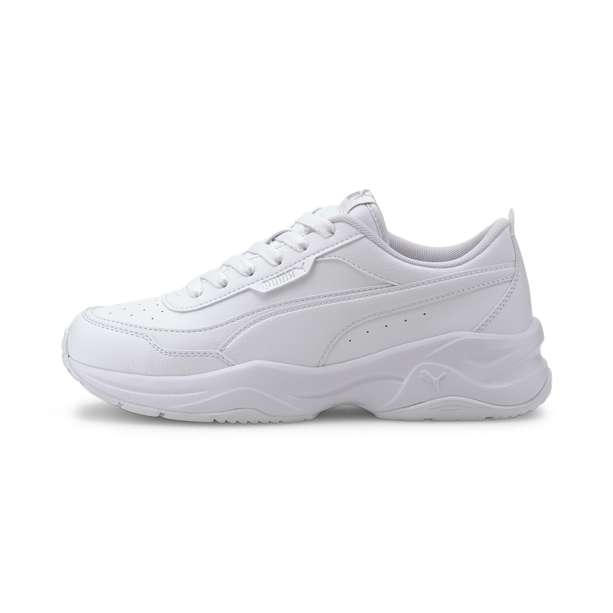 Sneaker PUMA "Cilia Mode Sneakers Damen", Damen, Gr. 42, grau (weiß silber gray), Obermaterial: Textil, Synthetik; Futter: Textil; Innensohle: Textil; Laufsohle: Gummi, Synthetik, Schuhe Sneaker