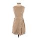 Banana Republic Casual Dress - Mini Crew Neck Sleeveless: Tan Solid Dresses - Women's Size 0