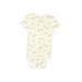 Carter's Short Sleeve Onesie: White Floral Bottoms - Size 3 Month