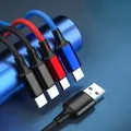 4 en 1 USB Câble De Recharge Rapide Pour iPhone 13 12 14Pro Max Mini Multi Prise Chargeur Pour