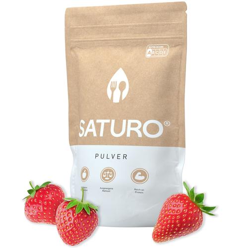 Saturo Trinkmahlzeit Erdbeere | Vegane Trinknahrung| Astronautenkost mit Protein & Nährstoffen 1400 g Pulver