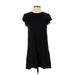 Gap Casual Dress - Shift Crew Neck Short sleeves: Black Print Dresses - Women's Size X-Small Petite