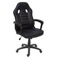 Mendler Bürostuhl HWC-F59, Schreibtischstuhl Drehstuhl Racing-Chair Gaming-Chair, Kunstleder ~ schwarz