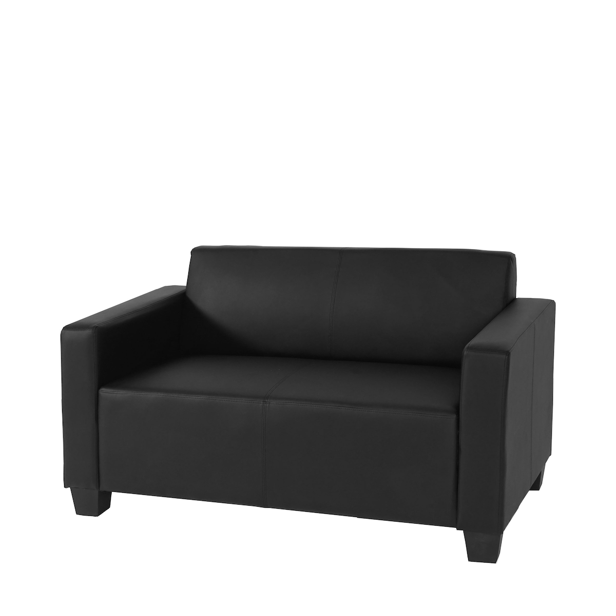 Mendler 2er Sofa Couch Lyon Loungesofa Kunstleder ~ schwarz Image