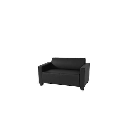 2er Sofa Couch Lyon Loungesofa Kunstleder ~ schwarz