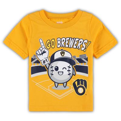 Infant Gold Milwaukee Brewers Ball Boy T-Shirt