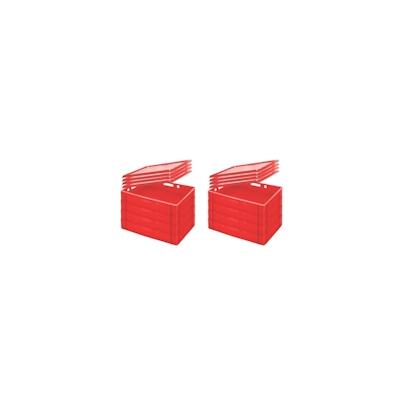 PROREGAL 8x Eurobehälter Fleischerkasten E1 mit Auflagedeckel | HxBxT 12,5x40x60cm | 25 Liter | Rot | Fleischerkiste, Fleischkiste Image