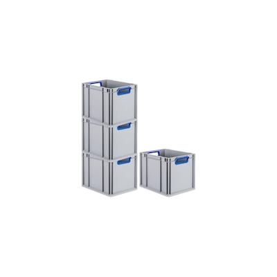 PROREGAL 4x Eurobox NextGen Color | HxBxT 22x30x40cm | 30 Liter | Griffe blau offen | Glatter Boden | Eurobehälter Image