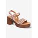 Wide Width Women's Jud-Italy Sandals by Bella Vita in Blush Suede Leather (Size 7 W)