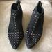 Free People Shoes | Free People Black Suede Short Boots With Silver Studs Side Zipper | Color: Black/Silver | Size: 8