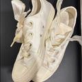 Converse Shoes | Ivory Low Top Converse With Satin Laces, Size 6.5 | Color: Cream/White | Size: 6.5