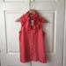 J. Crew Tops | J. Crew Coral 100% Silk Coral Ruffled Sleeveless Button Down Blouse New | Color: Orange/Pink | Size: 0