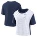 Women's Nike Navy/White Atlanta Braves Line Up High Hip Fashion T-Shirt