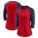 Women's Nike Red/Navy Atlanta Braves Next Up Tri-Blend Raglan 3/4-Sleeve T-Shirt