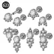 G23 Titanium Labret Crystal Gem Boule soudée Filetage interne Piercing Jules Boucle d'oreille