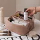 Trousse de toilette en cuir pour femmes grand sac de voyage à cosmétiques organisateur de