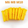 Bouchons muraux en plastique Drywal lit jaune injecteur 6 000 tuyaux M6 M8 M10 50 pièces 20