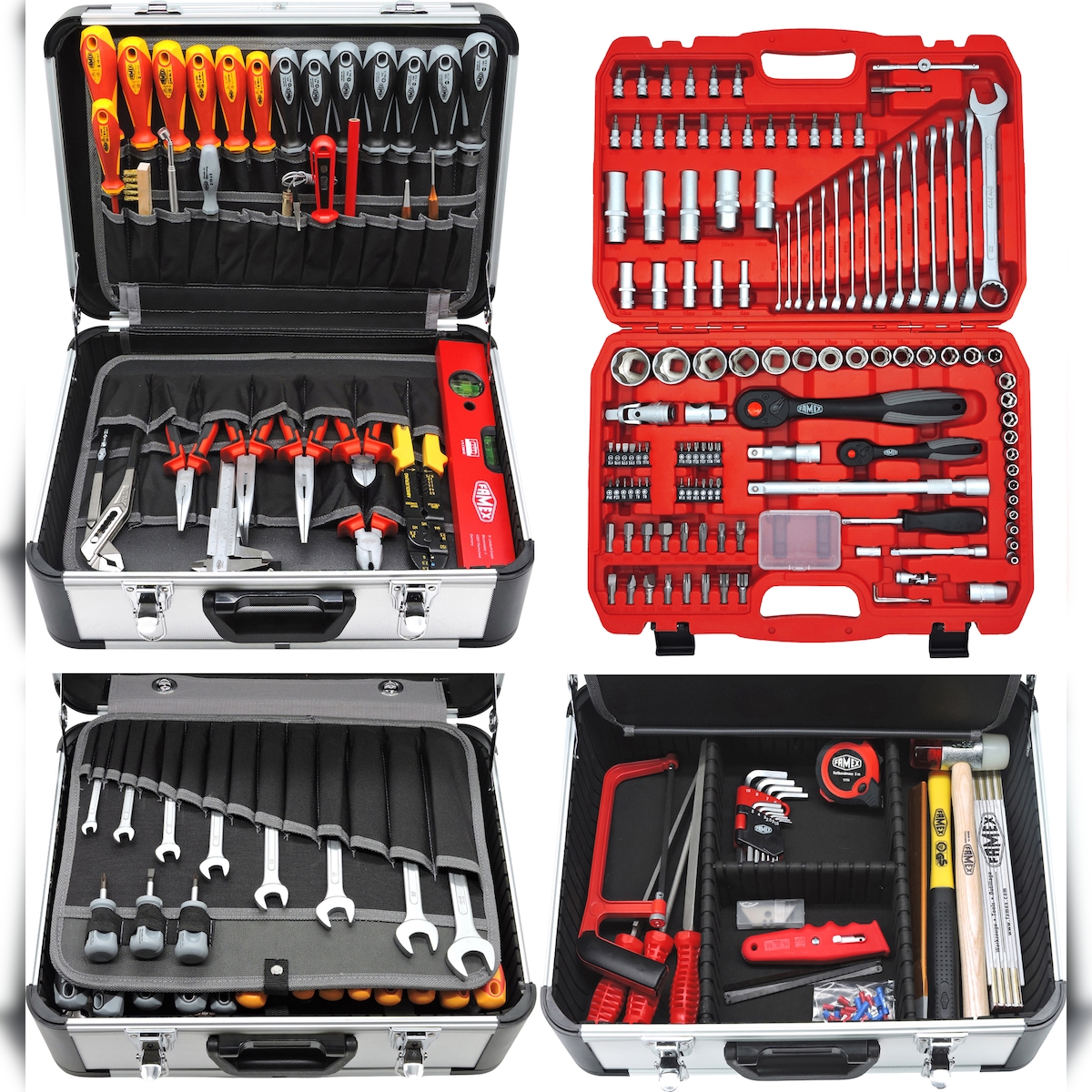 FAMEX Werkzeuge FAMEX 419-43 Profi Alu Werkzeugkoffer bestückt - PROFESSIONAL - mit Werkzeug Set - 275-tlg. Image