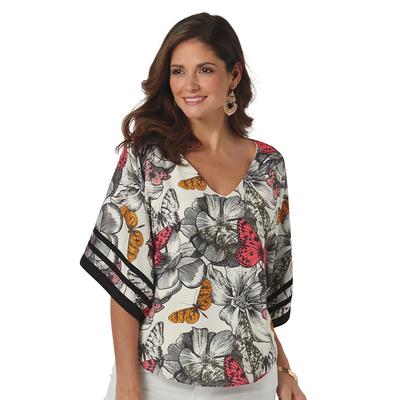 Masseys Kimono Top (Size M) Butterfly, Polyester