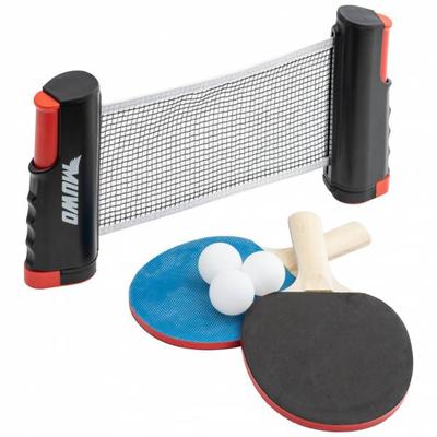 MUWO 2er-Set Tischtennis Schläger mit Netz und 3 Bällen