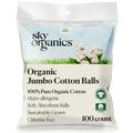 Sky Organics Organic Jumbo Cotton Balls For Sensitive Skin 100% Pure Organic Cotton Sustainably Grown Chlorine Free Hypoallergenic Ultra-Soft and Absorbant for Beauty & Personal Care 100 ct.