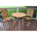 Eilaf Eucalyptus 3 pc Bistro Set with Folding Chairs - N/A