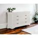 HomeRoots 57" White Solid Wood Six Drawer Double Dresser