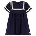 Petit Bateau - Kurzarm-Kleid Unie In Smoking, Gr.86