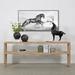 Artissance Waterfall Console Table with Shelf, Weathered Natural Wood 87x18x32H - 87" x 18" x 32"