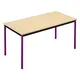 Table de réunion modulable rectangle - L.180 x P.80 cm - Plateau Erable - Pieds Prune