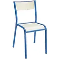 Lot de 4 - Chaise bois couleur sable/ pieds finition bleue