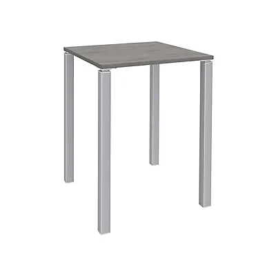 Table Lounge 80 x 80 cm - hauteur 105 cm - Plateau chêne gris, 4 pieds aluminium