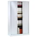 Armoire à rideaux métal monobloc Origin - H.198 x L.120 cm - Corps Blanc - Rideaux Blanc