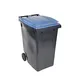 SULO® Conteneur poubelle mobile 2 roues - 360 litres prise frontale - Couvercle bleu