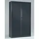 Armoire à rideaux métal monobloc Généric - H.198 x L.120 cm - Corps Anthracite - Rideaux Anthracite