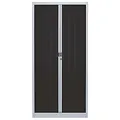 Armoire à rideaux métal Classtout Color - H.180 x L.90 cm - Corps Aluminium - Rideaux Anthracite