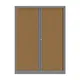 Armoire à rideaux métallique Confort+ Ht 160 x L.120 cm - corps Aluminium rideaux Hêtre