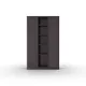 Armoire à rideaux métal monobloc Origin - H.198 x L.120 cm - Corps Anthracite - Rideaux Anthracite