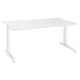 Bureau Droit Actual - L. 140 x P. 80 cm - Plateau Blanc - Pieds L Blanc