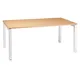 Bureau Droit ACTUAL - L. 80 x P. 80 cm - Plateau Chêne - 4 pieds Blanc