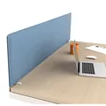 Panneau-écran acoustique Moody pour bureau L. 120 x l. 40 cm - Tissu Bleu fixations Alu