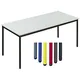 Table de réunion modulable rectangle - L.180 x P.80 cm - Plateau Gris - Pieds Noir