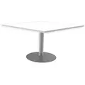 Table d'extension piètement tulipe Aluminium - plateau Blanc -124,5 x 120 cm