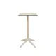 Table mange-debout Quatro carrée ht 110 cm - Usage extérieur - Plateau basculant en polypropylène, 60 x 60 cm - Blanc