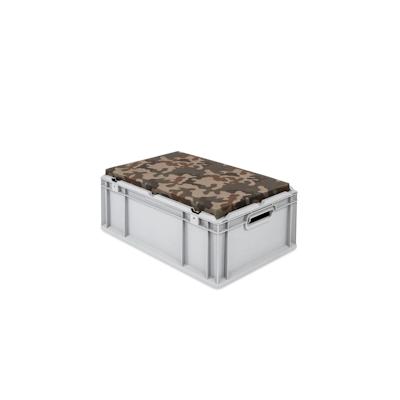 PROREGAL Eurobox NextGen Seat Box Camouflage | HxBxT 26,5x40x60cm | 44 Liter | Griffe offen | Eurobehälter, Sitzbox, Transportbox, Box Image