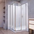 DreamLine Cornerview 36 X 36 X 78 Framed Rectangle Sliding Shower Kit, Glass in White | 78 H x 36 W x 36 D in | Wayfair E2813636XXQ0004