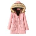 YFPWM Plus Size Jacket for Women Casual Outerwear Fashion Coats Jacket Warm Long Coat Hoodies Jacket Slim Winter Parkas Outwear Coats Tops With Pockets Pink S