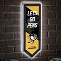 Evergreen Ultra-Thin Glazelight LED Wall Decor Pennant Pittsburgh Penguins- 9 x 23 Inches Made In USA