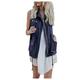 YFPWM Trench Coats for Women Winter Fall Fashion Coats Casual Walker Coat Lightweight Sleeveless Stretchy Drawstring Jacket Vest With Zipper Dark Blue XL