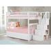 AFI Furnishings Columbia Staircase Bunk Bed Full Over Full w/ Twin Size Trundle In, Steel in White | 68.125 H x 58.375 W x 103 D in | Wayfair